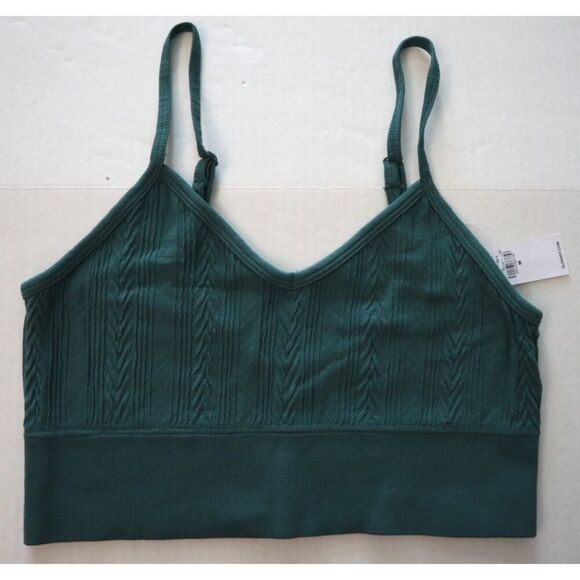 Old Navy 486945-01-1 Women's Sz M Mossy Gate Green Seamless Longline Bralette - Picture 1 of 4